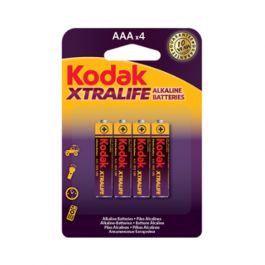 Alkaline AAA Xtralife Batteries 4 Carded Pack