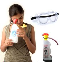 Eye Wash Kit : Eye Wash Bottle With 3M 1621 Chemical Splash Goggles