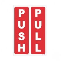 PUSH PULL sticker set Sign