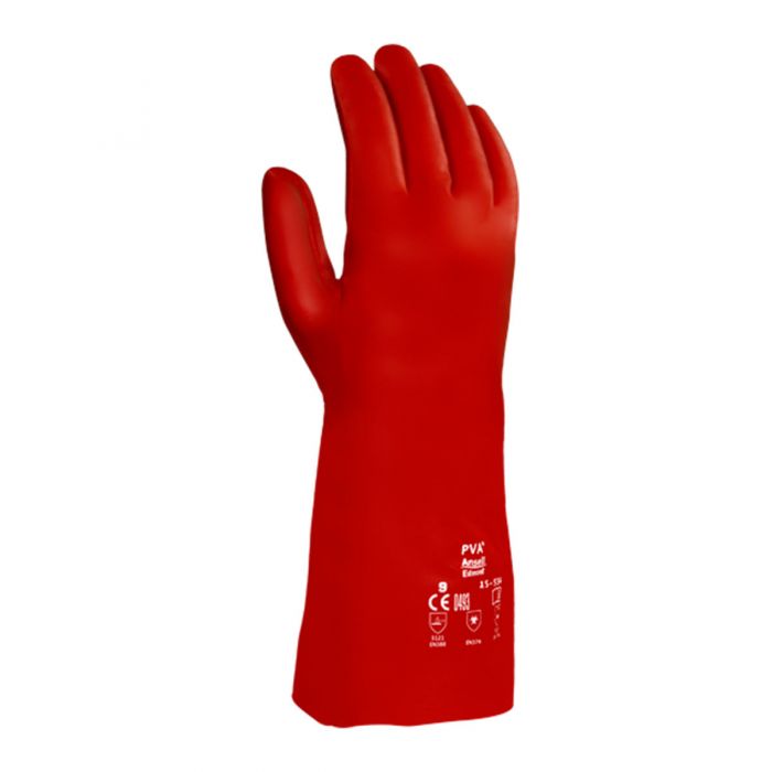 15 Length 13 Width 0.42 Height 15-554-10 15 Length Red Pack of 12 Ansell 1555410 PVA 15554 Smooth Finish Poly Vinyl Alcohol Gloves 13 Width 0.42 Height Size 10 