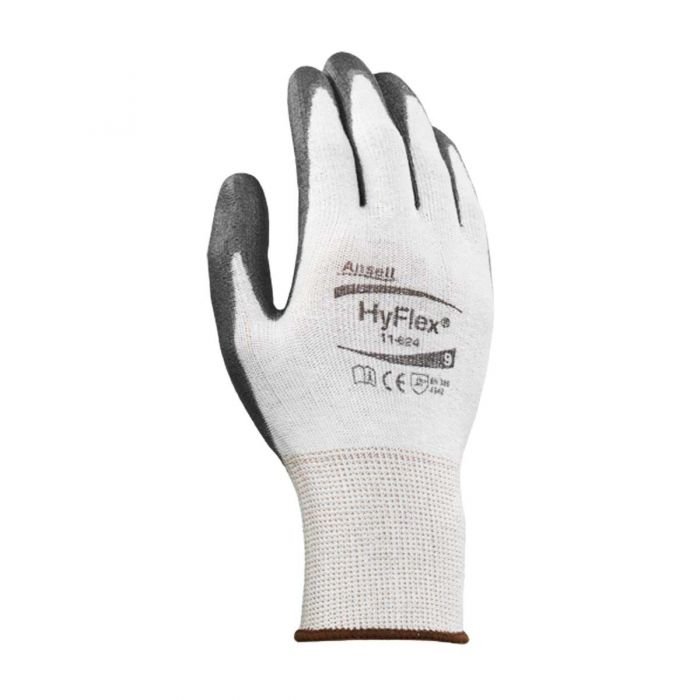 ANSELL 11-624 Cut Resistant Gloves,Gray/Black,M,PR 