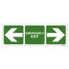 Emergency Exit with Both side arrow Sign