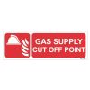 Gas Supply Cut off point Sign