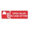 Open Valve in Case of Fire Sign