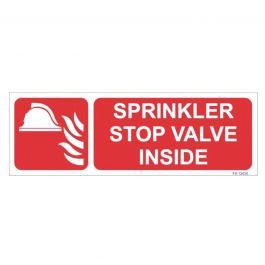 Sprinkler Stop Valve Inside Sign