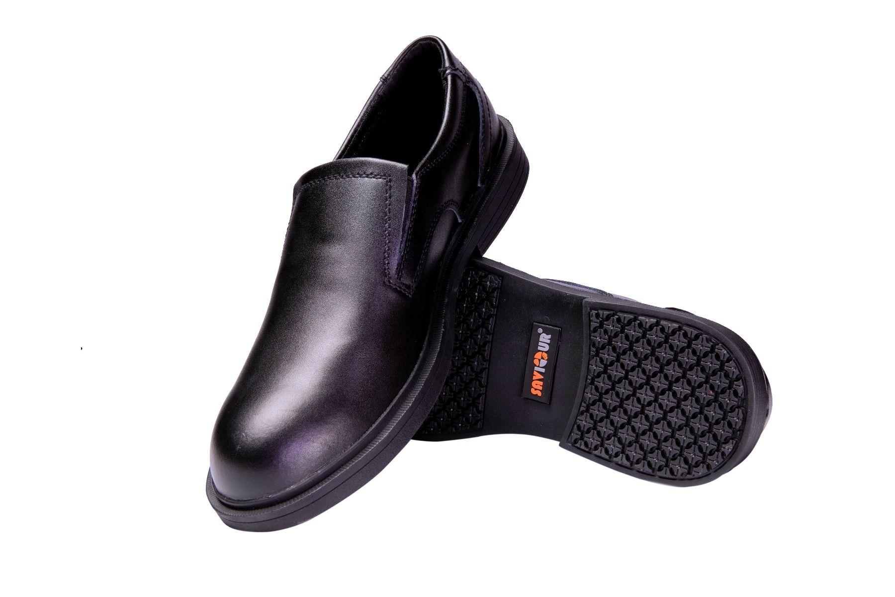 black slip on safety shoes