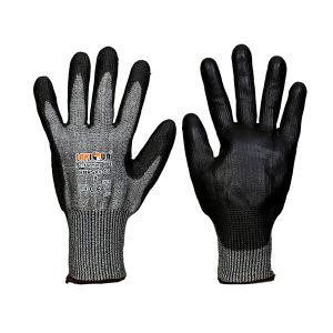 Saviour Black PU Coated on HPPE liner Gloves