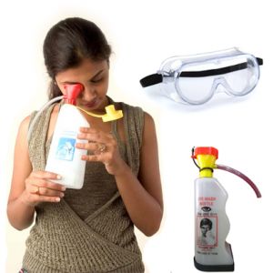 Eye Wash Kit : Eye Wash Bottle With 3M 1621 Chemical Splash Goggles