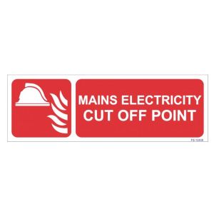 Mains Electricity cut off Point Sign