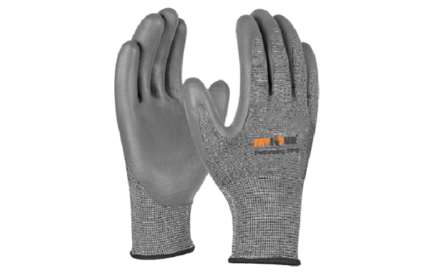 GREY PU COATED CUT RESISTANCE GLOVES (CUT-5)
