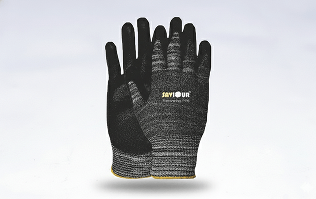 BLACK PU COATED ON HPPE LINER GLOVES (CUT-5)