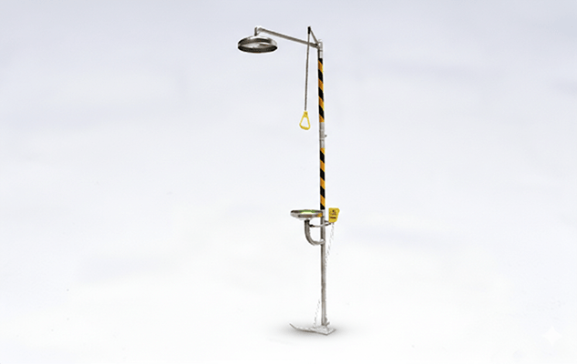 FOOT CONTROLLED COMBINATION EYEWASH AND SHOWER